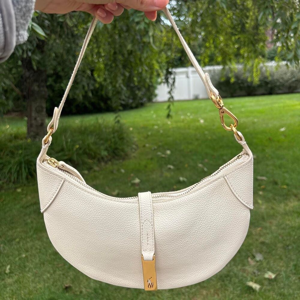 Polo Ralph Lauren ID Calfskin Mini Shoulder Bag in White